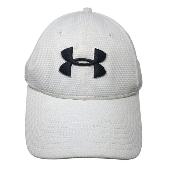 Under Armour Fitted Baseball Cap White XL Embroidered Lightweight Vented Holes - Picture 1 of 9